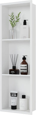 Stainless Steel Shower Niche 12 in x 36 in Matte White - Recessed