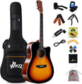 Winzz Acoustic-Electric Guitar Full Size for Beginners and Teens
