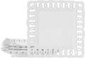 Square Appetizer Plate Set of 4 - 8in White Ceramic Plates with Lace