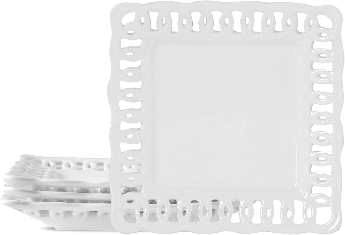 Square Appetizer Plates Set of 4 for Elegant Dining Experience