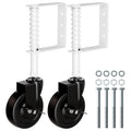4in Heavy Duty Gate Caster with Side Brake - Smooth Spring Loaded