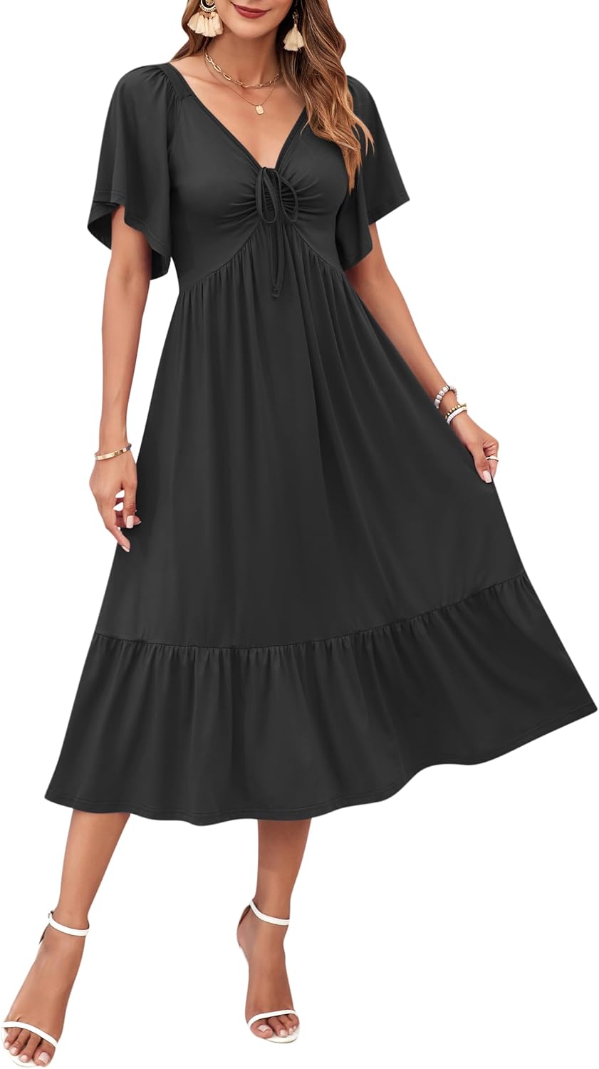 AUSELILY Women's Summer Empire Waist Dress for Elegant Style