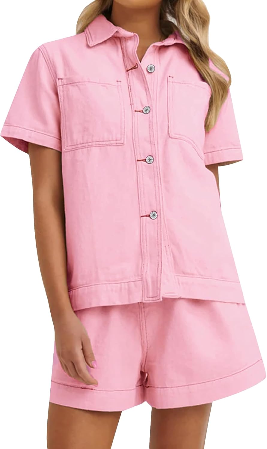 Kedera Summer Denim Set for Women: Casual 2 Piece Outfit
