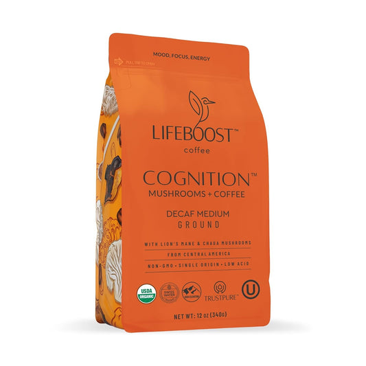 Organic Decaf Mushroom Coffee for Focus & Energy - LIFEBOOST