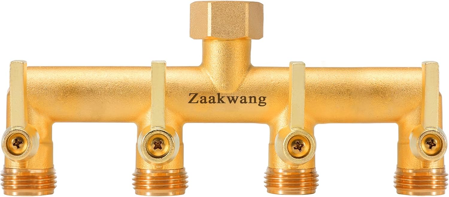 Heavy Duty 4-Way Garden Hose Splitter for Efficient Watering