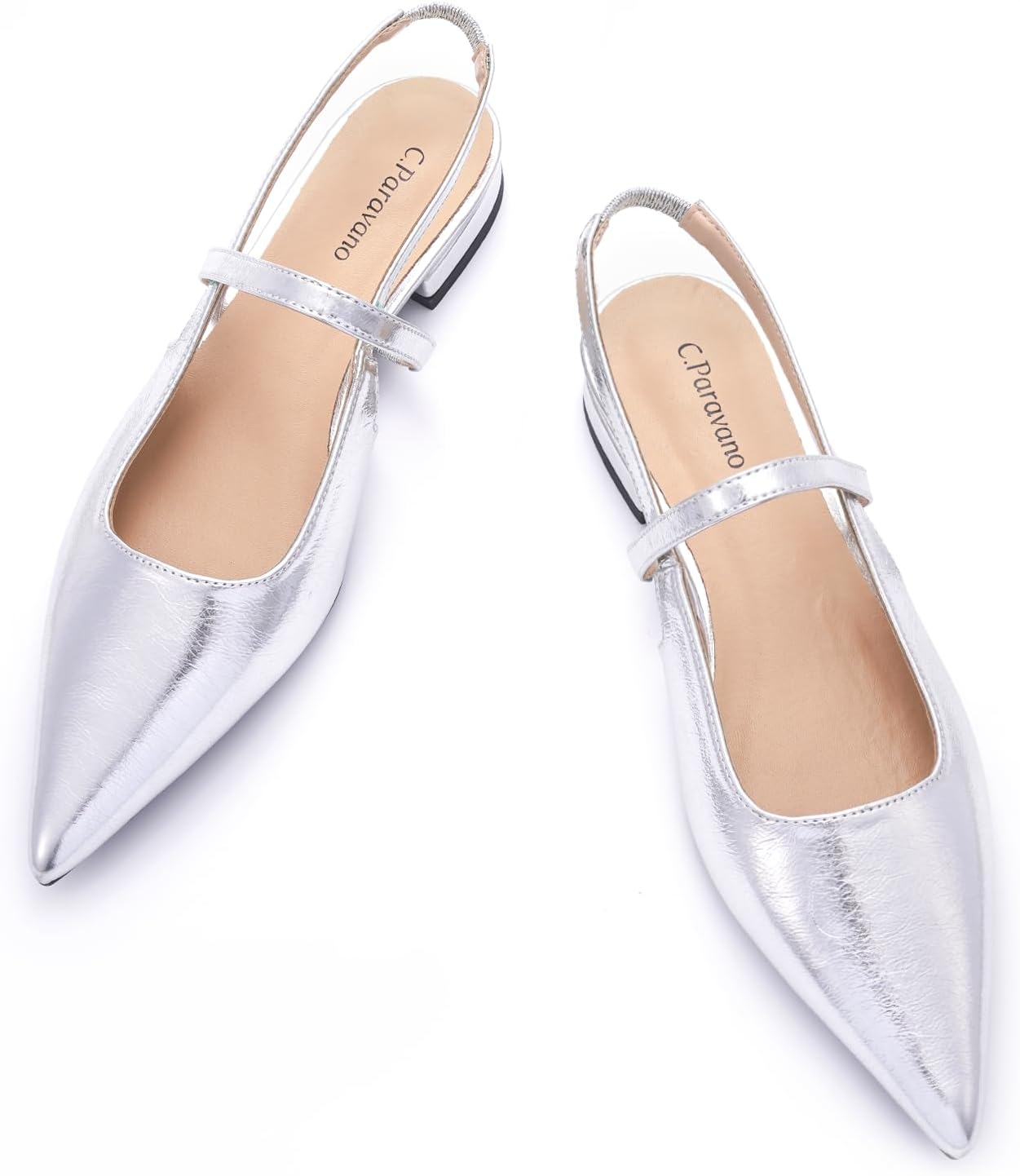 C.Paravano Women's Slingback Flats - Comfortable Leather Shoes