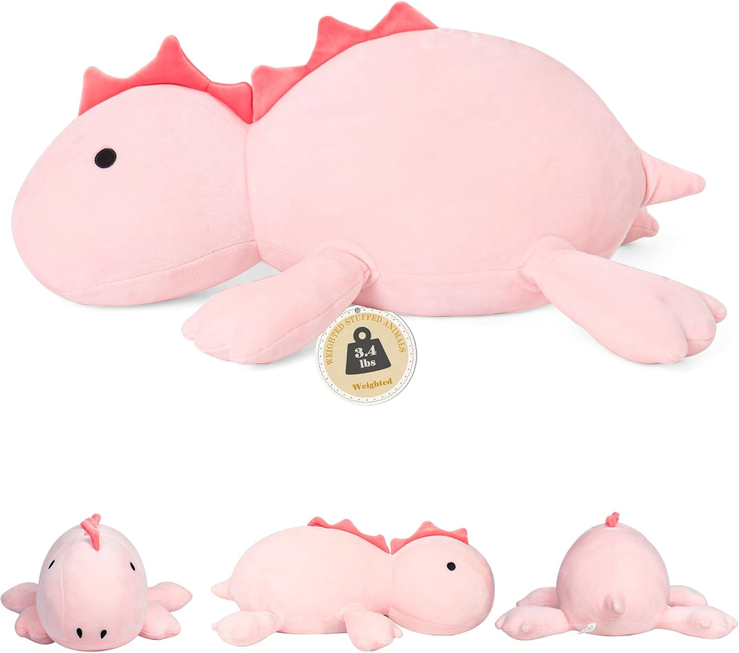 22in Weighted Dino Stuffed Toy for Kids and Adults - Cute Plushie