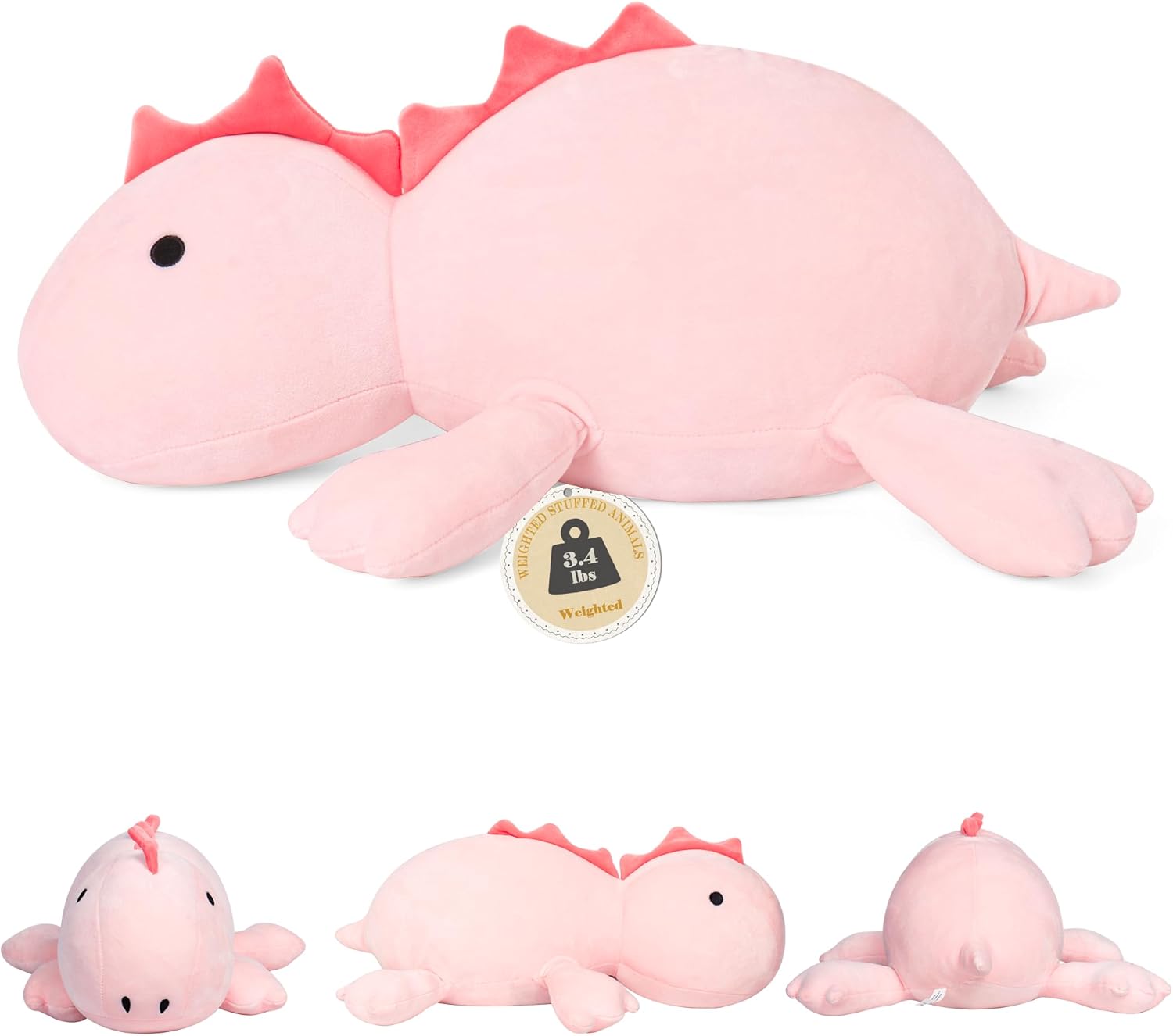 22in Weighted Dino Stuffed Toy for Kids and Adults - Cute Plushie