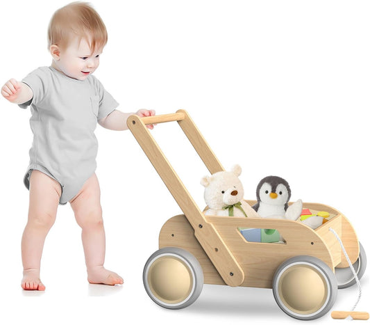Wooden Baby Walker for Infants and Toddlers - Safe and Fun