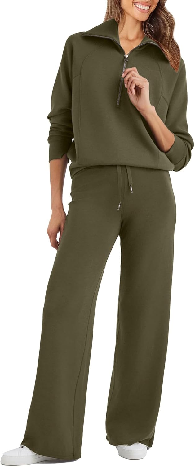 Glamaker Womens 2 Piece Outfits Cozy Lounge Set for Fall Fashion