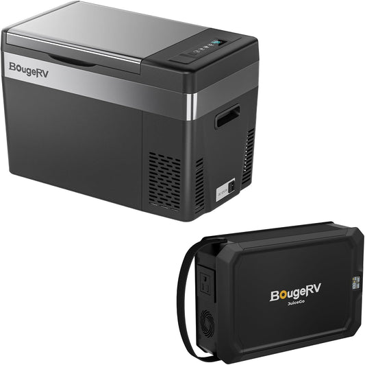 BougeRV 30QT Portable Fridge + JuiceGo Power Station Combo