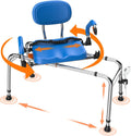 Sliding Shower Chair with 360 Swivel Seat for Bathtub - 450 lb