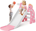 67i Toddler Slide for Indoor & Outdoor Play with Basketball Hoop