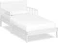 Dream On Me Brookside Wooden Toddler Bed in White - Low-to-Floor