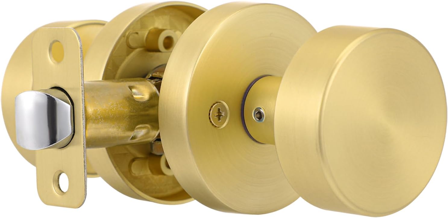 Passage Door Knobs Interior in Brushed Gold for Modern Homes