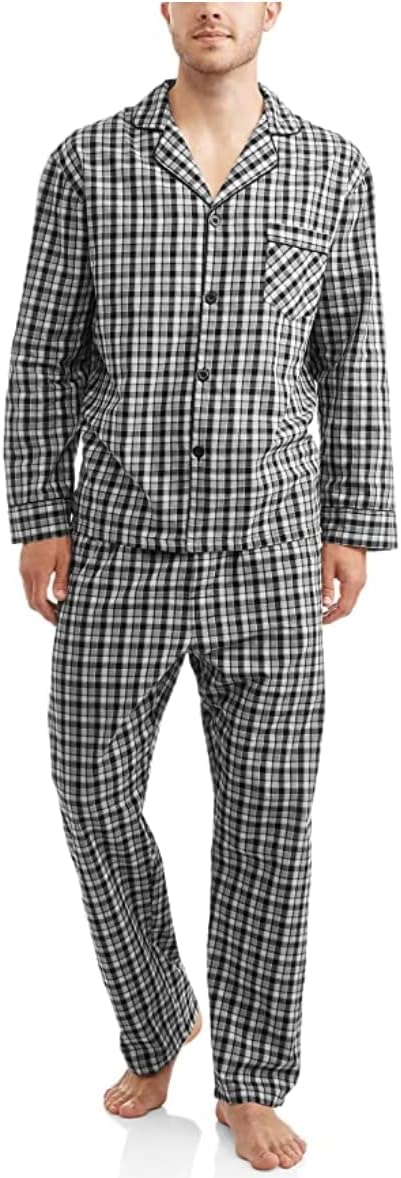 Hanes Men's Long Sleeve Pajama Set for Ultimate Comfort