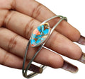 Moonstone Cuff Bangle 925 Silver - Adjustable Boho Gemstone Bangle