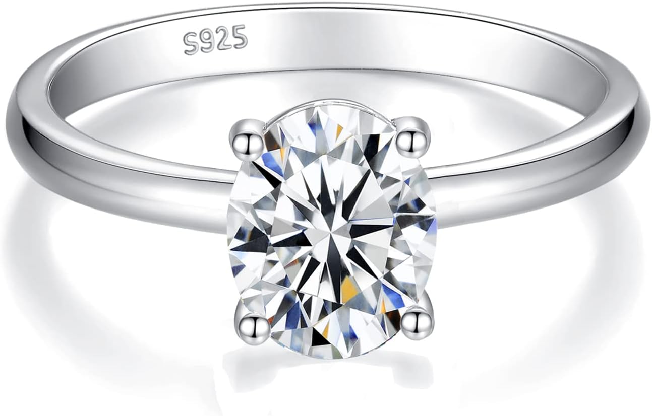 IMOLOVE Solitaire Moissanite Engagement Ring - 1CT D Color VVS1