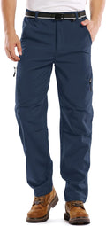 Mens Waterproof Hiking Pants Fleece Lined Insulated Soft Shell - Warm
