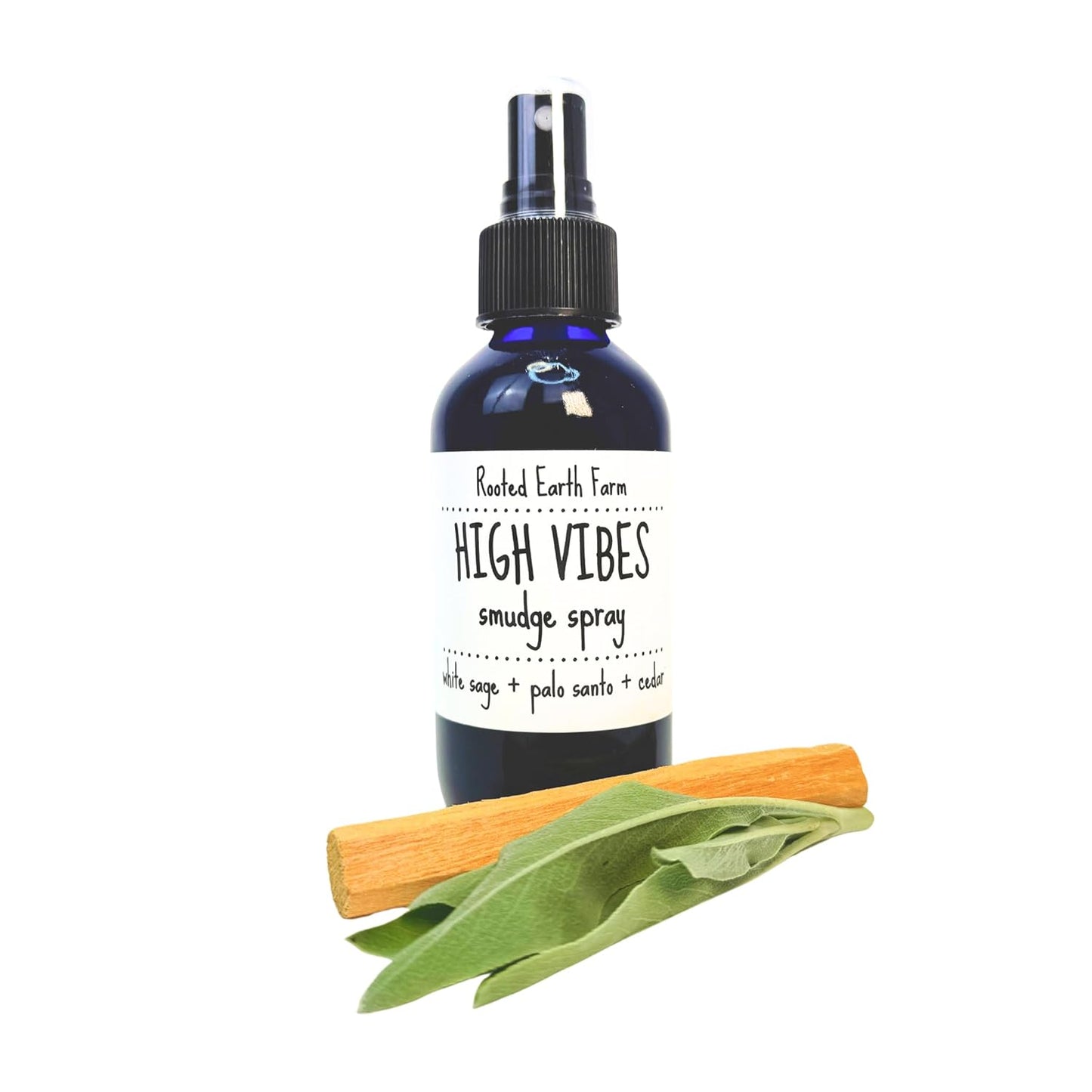 High Vibes Smudge Spray 4 oz - Palo Santo Cedar White Sage Mist
