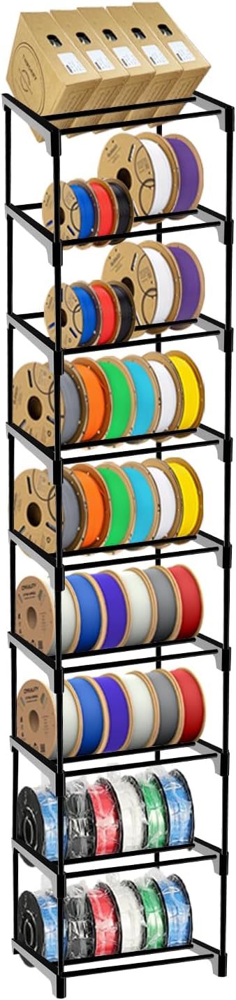 9-Tier Modular 3D Printer Filament Storage Rack for Spools
