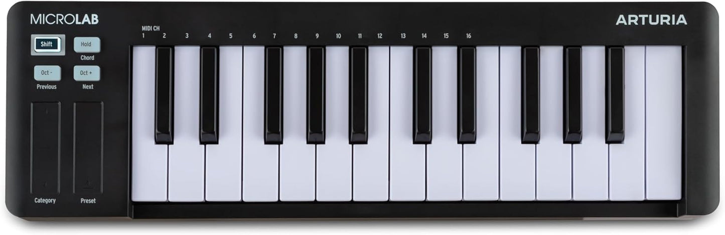 Arturia MicroLab Mk3 MIDI Controller for Music Production - Black
