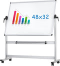 VIZ-PRO Double-Sided Magnetic Mobile Whiteboard 48 x 32 in - Mobile