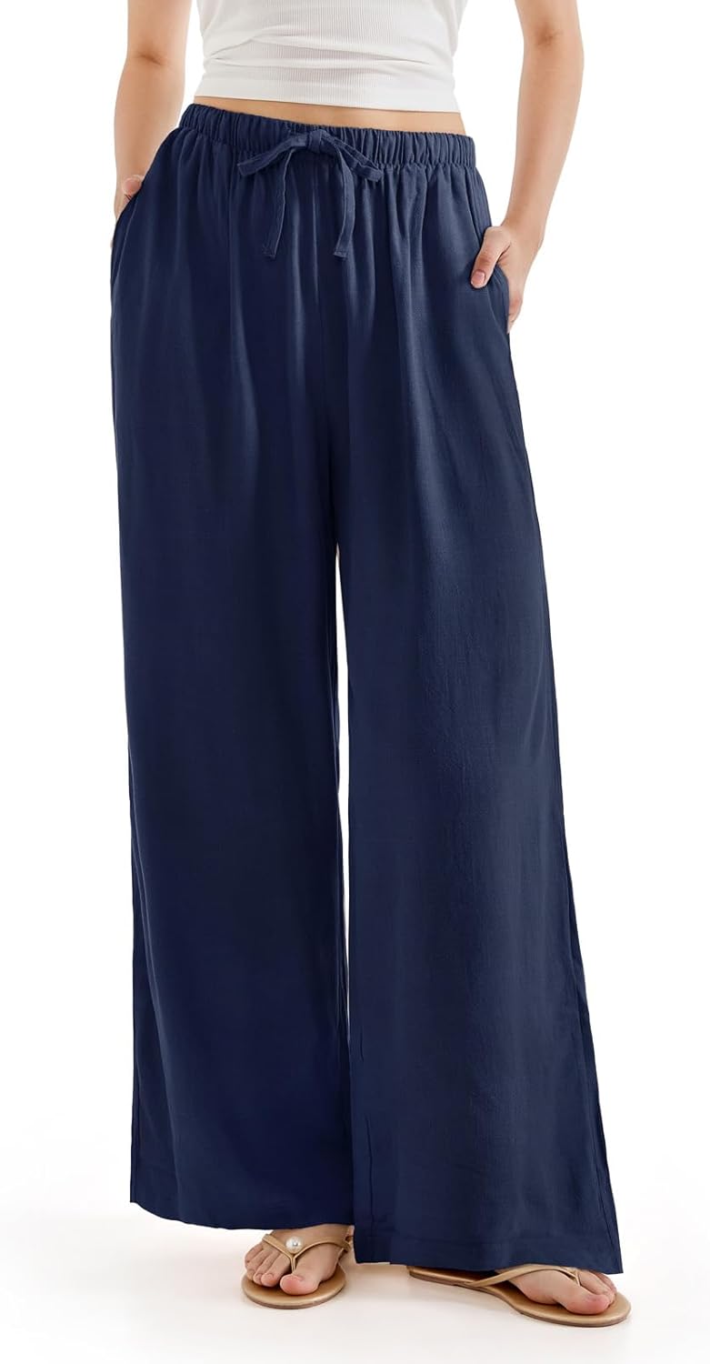 SUUKSESS Women Wide Leg Linen Pants for Comfort and Style