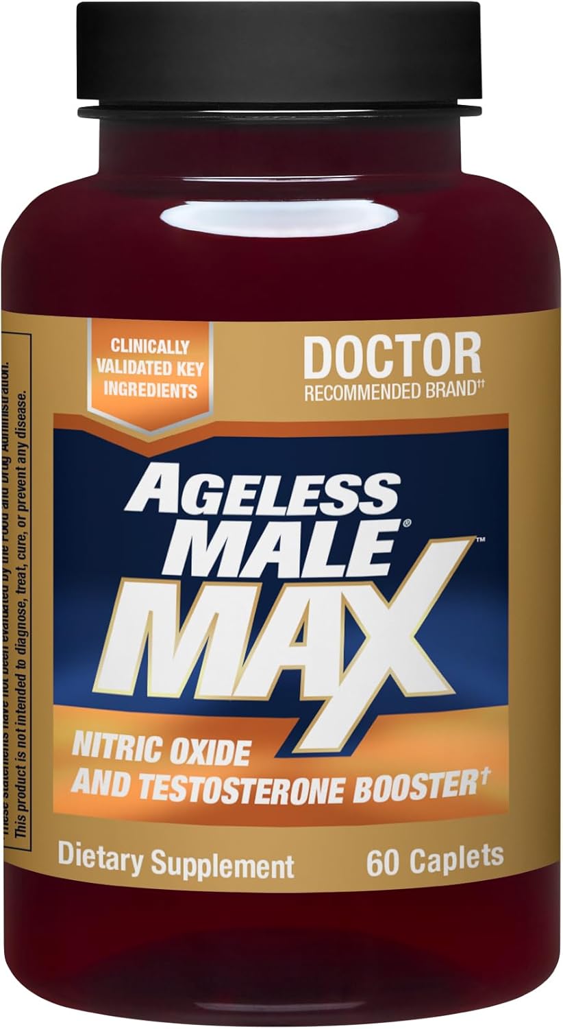Ageless Male Max Total Testosterone Booster for Men, 60 Caplets