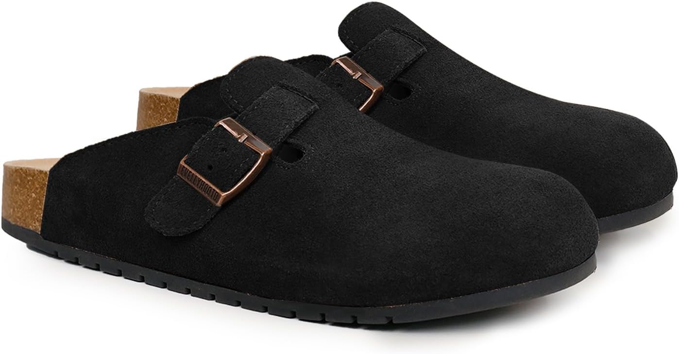 Comfortable Suede Clogs with Arch Support for All-Day Wear