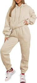 Herseas Womens 2 Piece Sweat Set - Cozy Fleece Lounge Hoodie