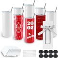 8 Pack Straight 20oz Sublimation Tumblers - Bulk Blank Stainless Cups