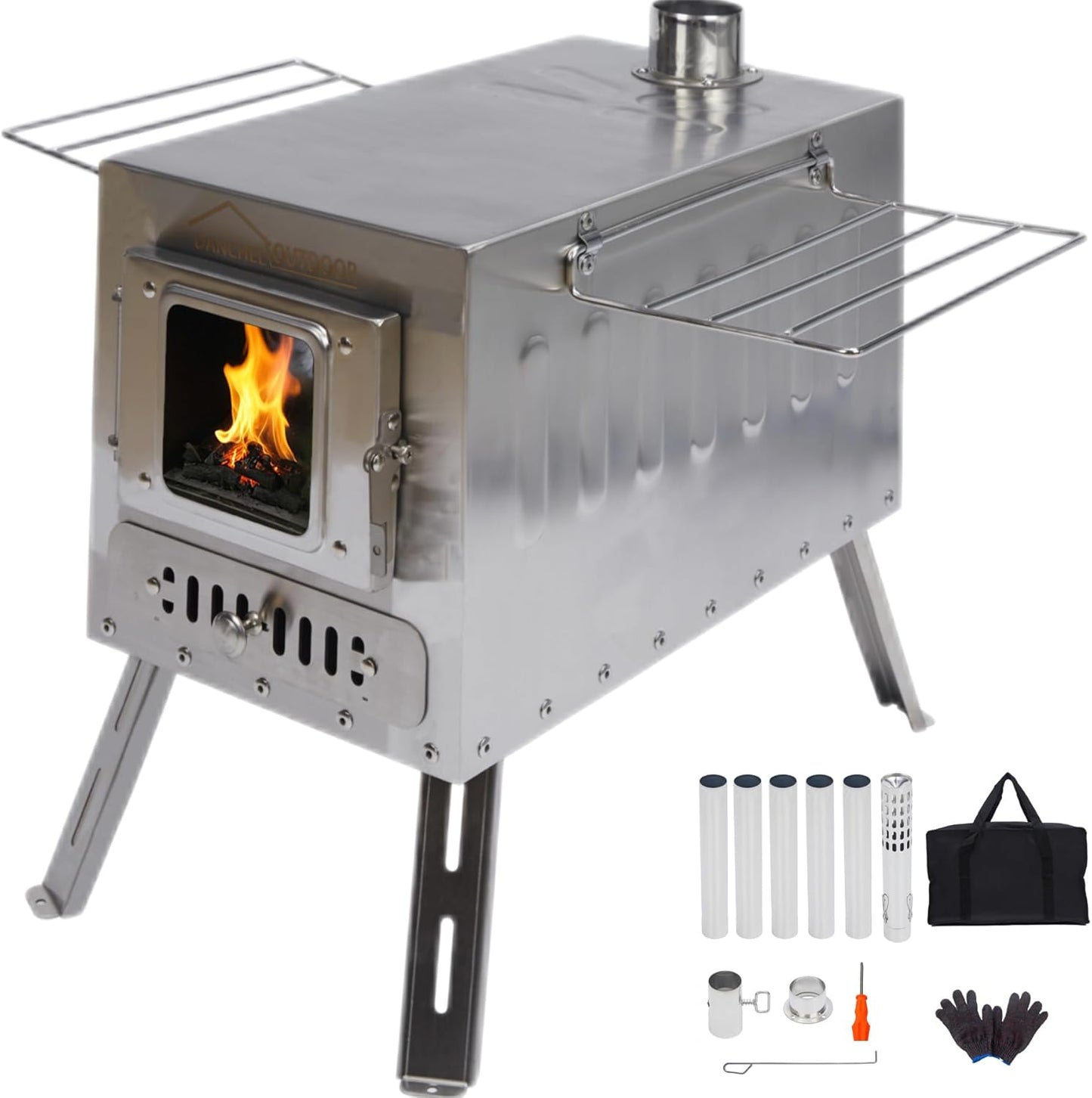 DANCHEL OUTDOOR CS6 Portable Stainless Steel Stove - 4 Season Camping Essential