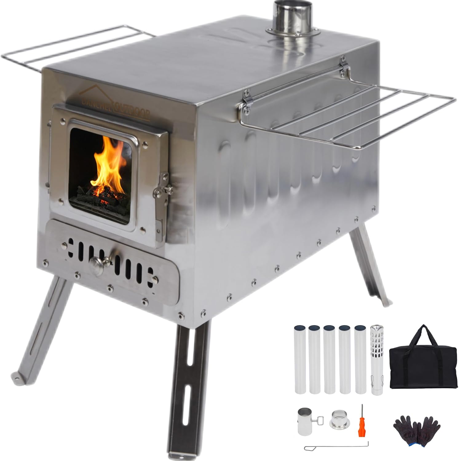 DANCHEL OUTDOOR CS6 Portable Stainless Steel Stove - 4 Season Camping Essential