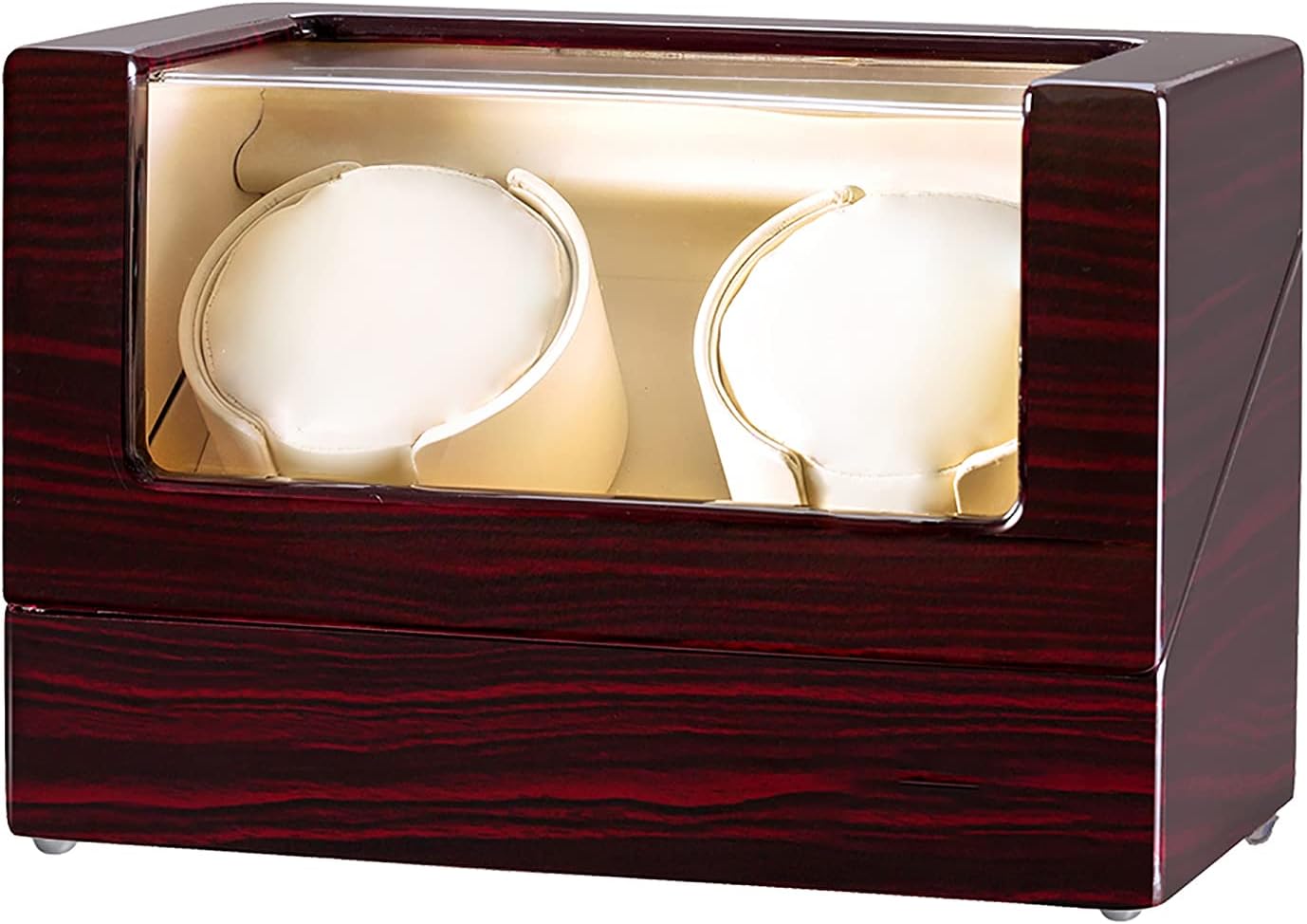 Silent Japanese Motor: JQUEEN Double Watch Winder in Brown
