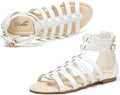 Gladiator Sandal Flat Strap Sandals Two Ankle Buckle - Slimming Look