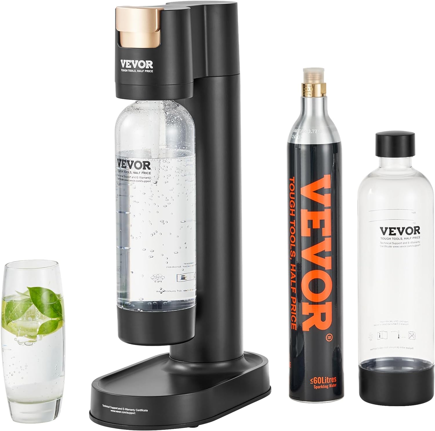 VEVOR Soda Maker: Home Carbonation with 2 Bottles