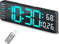 Digital Clock 13in Large LED Wall Clock - Remote, Auto Dim