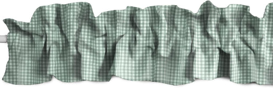 Cotton Gingham Checkered Print Sleeve Topper Window Valance