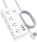Extension Cord 5FT Surge Protector Power Strip with 8 Outlets 4 USB