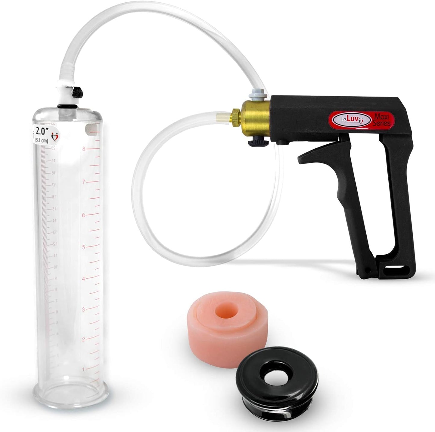 LeLuv Penis Pump Maxi Bundle with Clear Hose and Silicone Seal