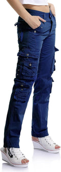 OCHENTA Women's Cotton Cargo Work Pants - Durable Multi Pocket Fit