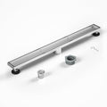 Linear Shower Drain 30ft Brushed Floor Drain with Tiled Insert - High