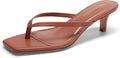 Kitten Heels Flip Flop Low Heels Square Open Toe Sandals - Versatile