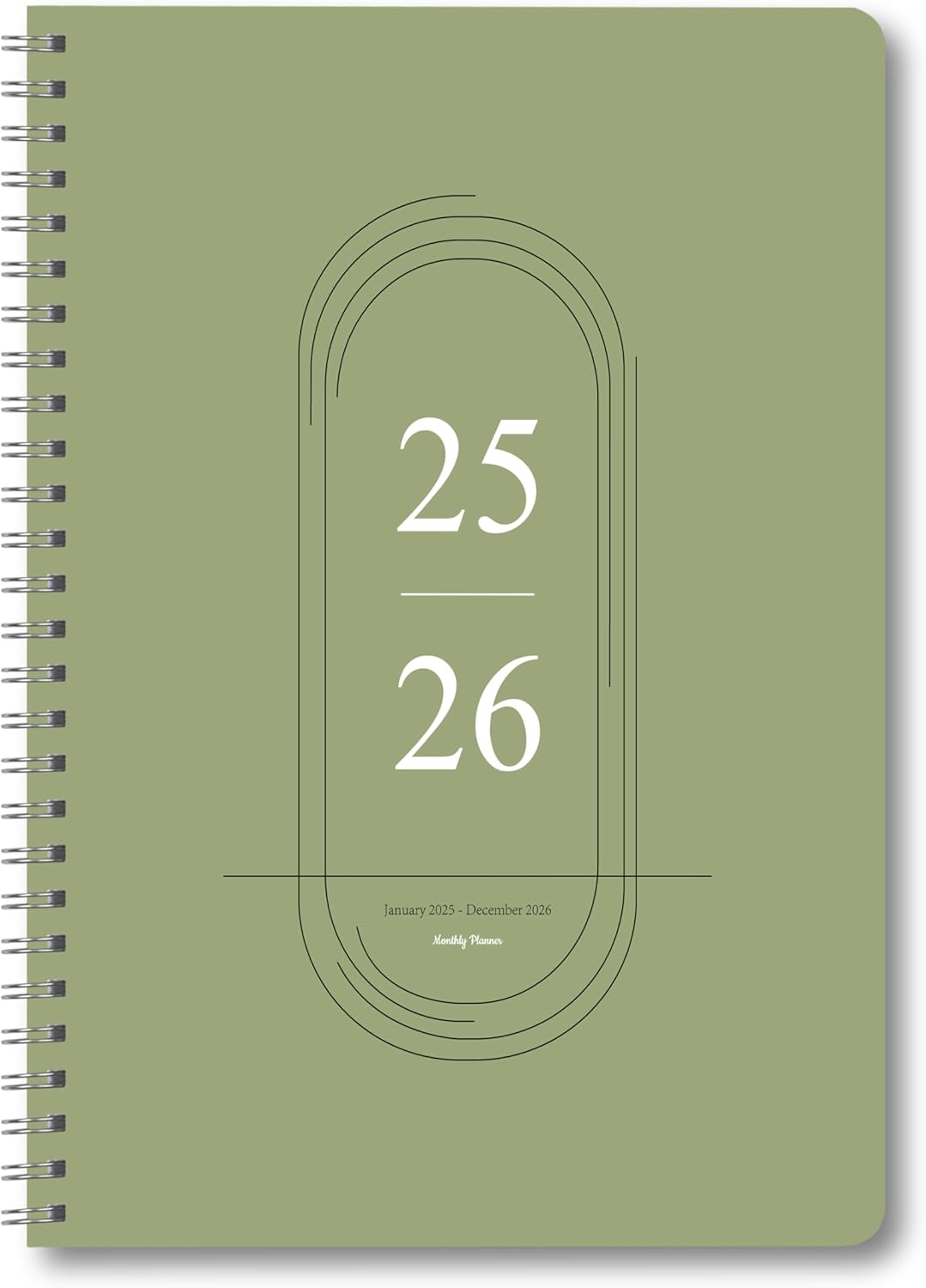 2025-2026 Monthly Planner with Goal Setting | GOLDPEI, 7 x 9 Spiral Notebook