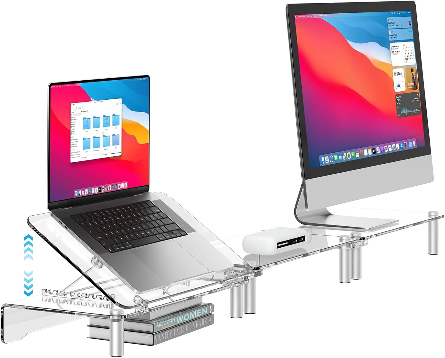 Ergonomic Acrylic Dual Monitor Stand for Optimal Comfort