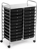 20-Drawer Rolling Storage Cart Black - Mobile Craft & Office Organizer