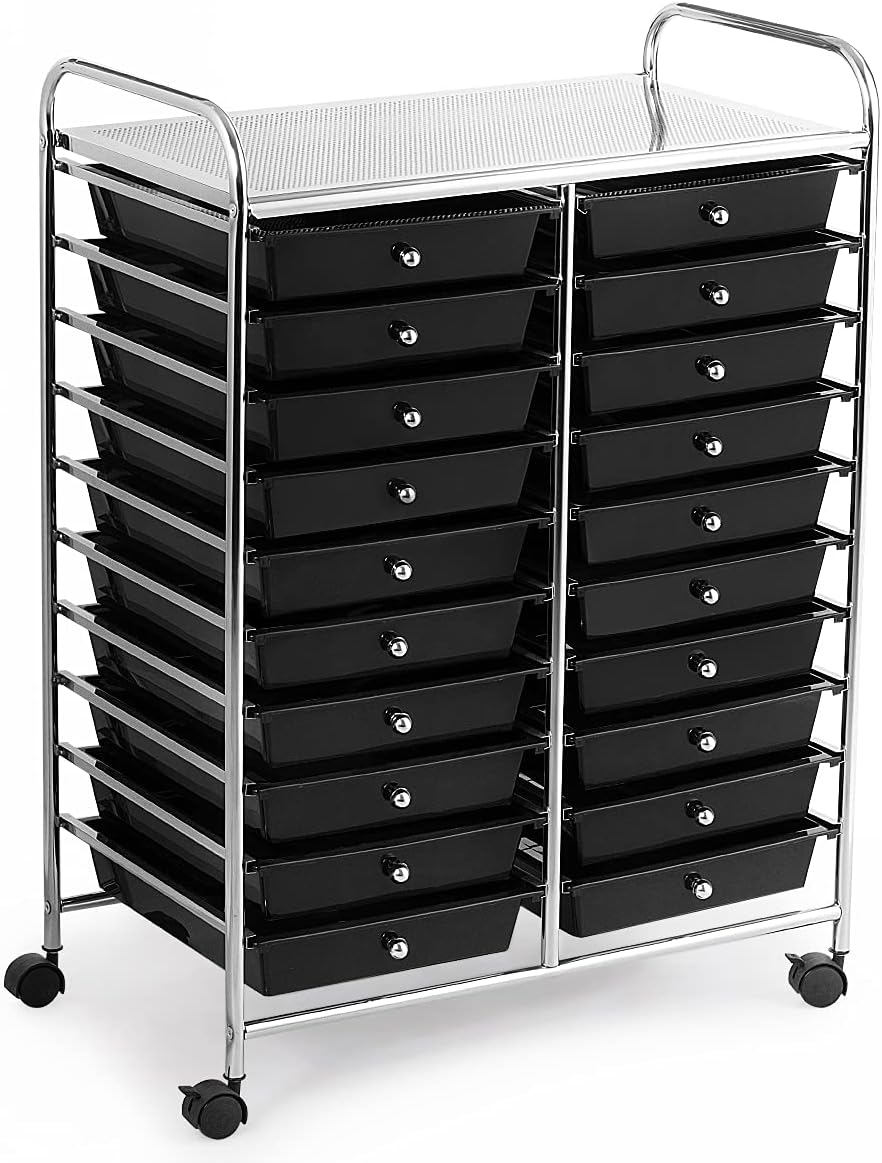 20-Drawer Rolling Storage Cart for Art Craft Organization