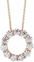 Round Large Diamond Circle of Life Pendant Necklace - Elegant Everyday