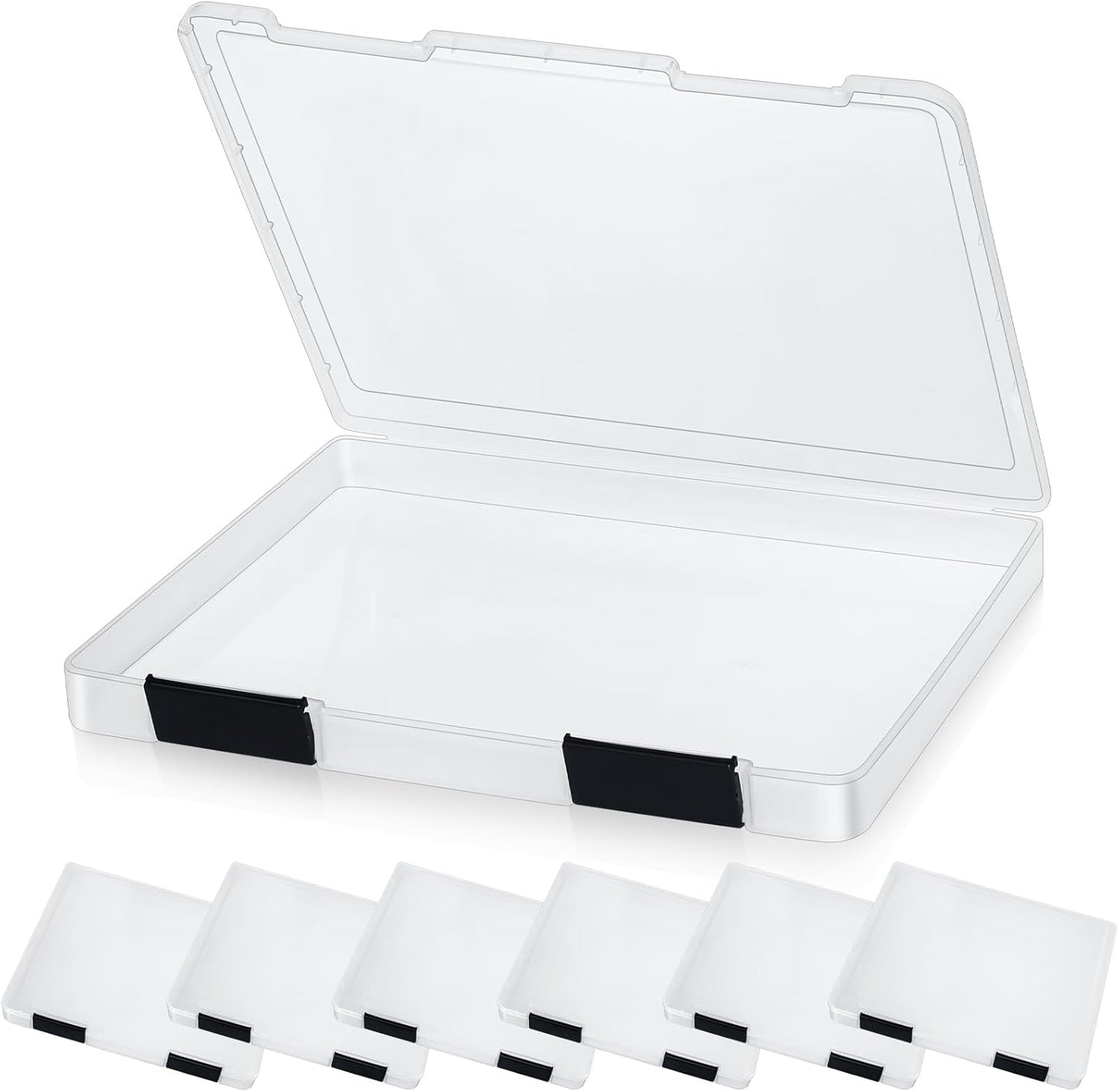 Clear A4 File Box Storage Containers for Documents and Magazines